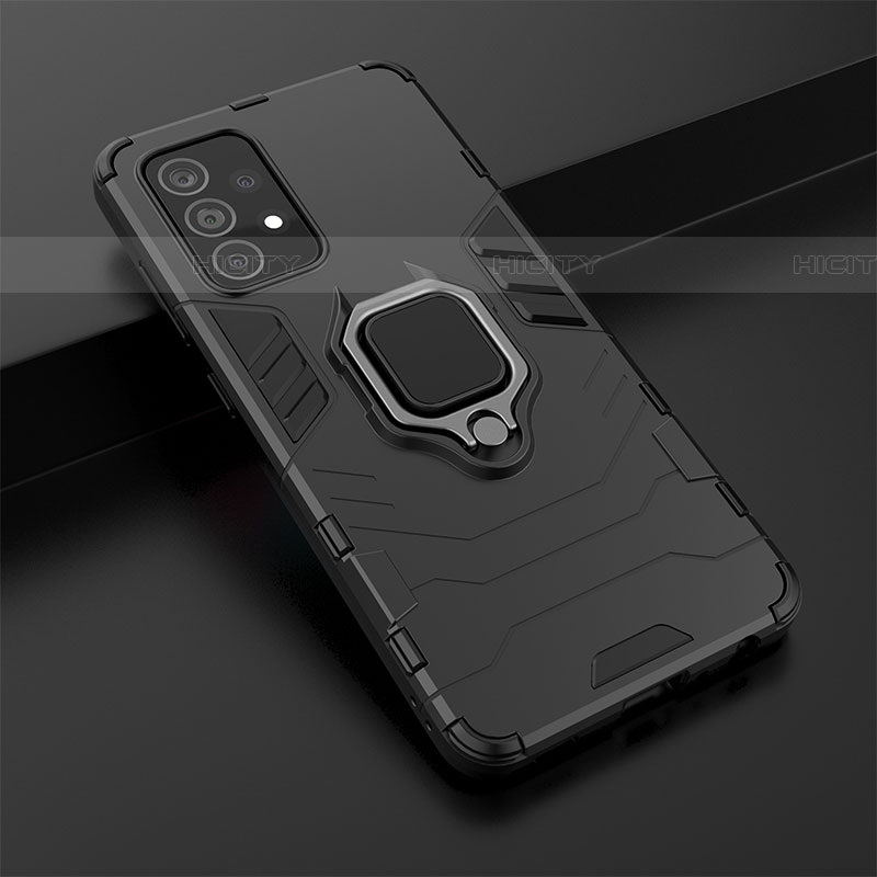 Coque Contour Silicone et Plastique Housse Etui Mat avec Magnetique Support Bague Anneau S02 pour Samsung Galaxy A52 4G Plus