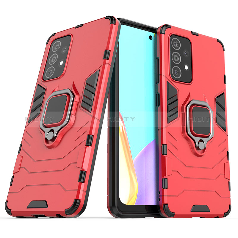 Coque Contour Silicone et Plastique Housse Etui Mat avec Magnetique Support Bague Anneau S02 pour Samsung Galaxy A52s 5G Plus