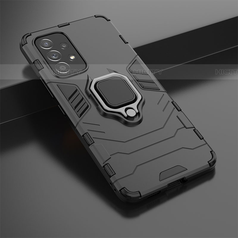 Coque Contour Silicone et Plastique Housse Etui Mat avec Magnetique Support Bague Anneau S02 pour Samsung Galaxy A53 5G Plus