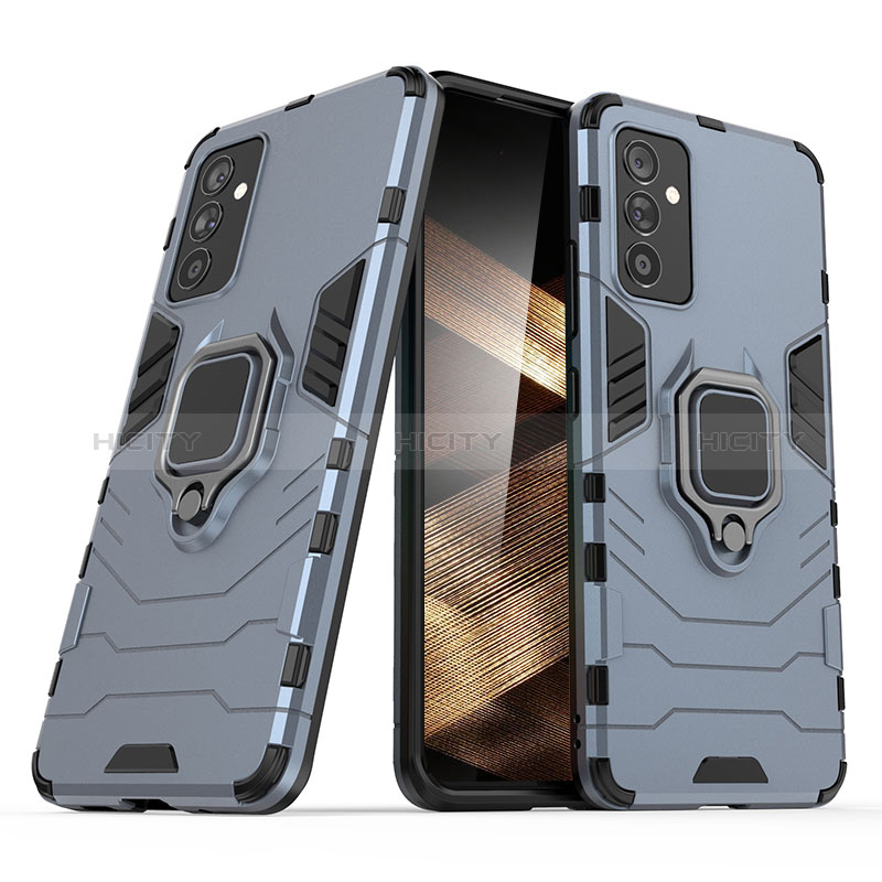 Coque Contour Silicone et Plastique Housse Etui Mat avec Magnetique Support Bague Anneau S02 pour Samsung Galaxy A55 5G Plus