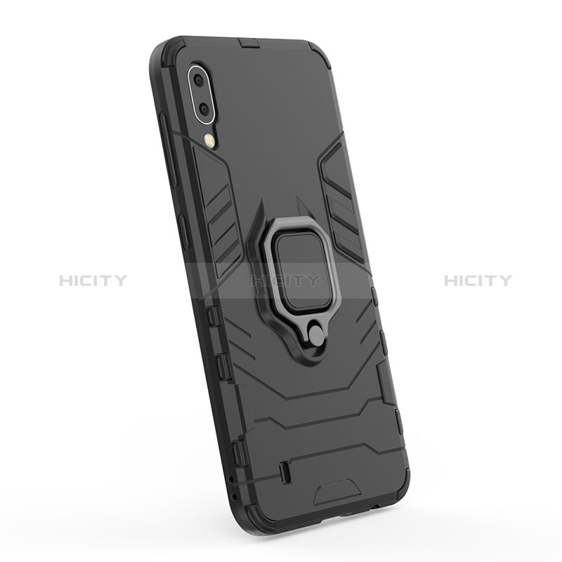 Coque Contour Silicone et Plastique Housse Etui Mat avec Magnetique Support Bague Anneau S02 pour Samsung Galaxy M10 Plus