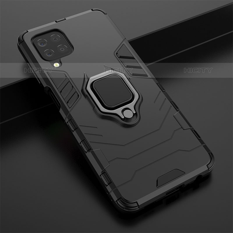 Coque Contour Silicone et Plastique Housse Etui Mat avec Magnetique Support Bague Anneau S02 pour Samsung Galaxy M22 4G Plus