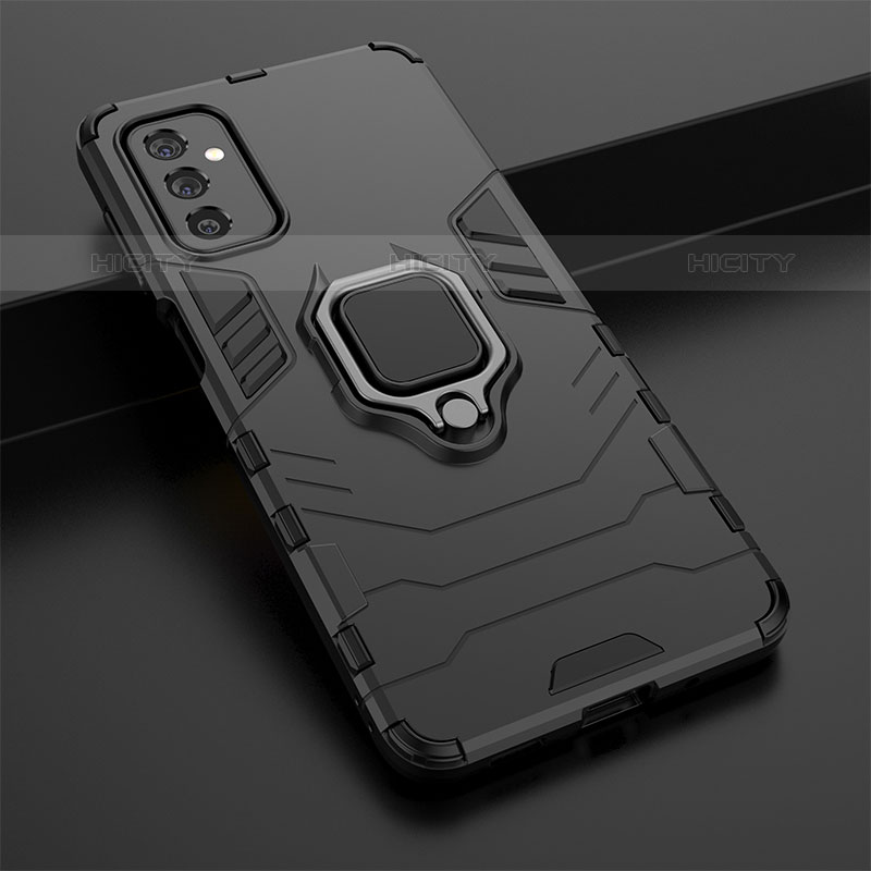 Coque Contour Silicone et Plastique Housse Etui Mat avec Magnetique Support Bague Anneau S02 pour Samsung Galaxy M52 5G Plus