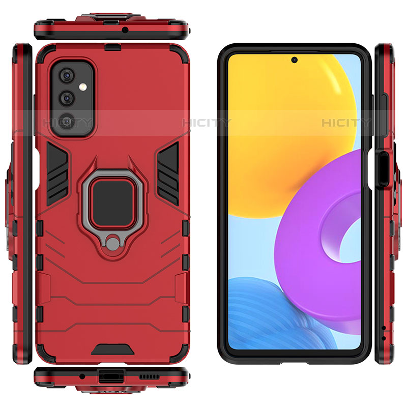 Coque Contour Silicone et Plastique Housse Etui Mat avec Magnetique Support Bague Anneau S02 pour Samsung Galaxy M52 5G Plus