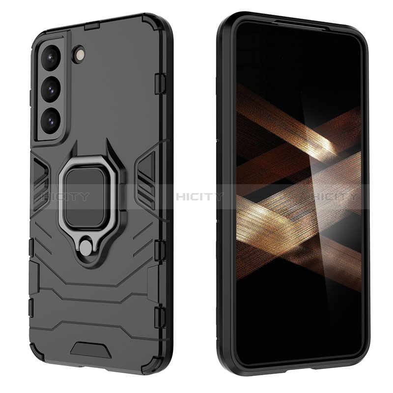 Coque Contour Silicone et Plastique Housse Etui Mat avec Magnetique Support Bague Anneau S02 pour Samsung Galaxy S24 Plus 5G Plus