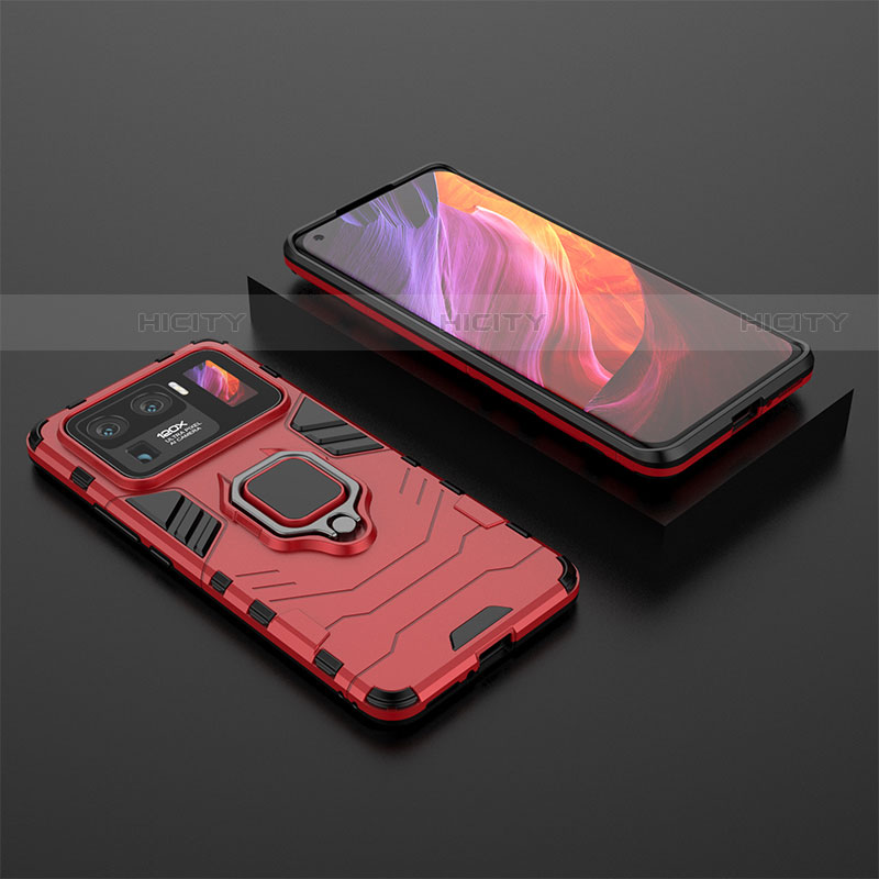 Coque Contour Silicone et Plastique Housse Etui Mat avec Magnetique Support Bague Anneau S02 pour Xiaomi Mi 11 Ultra 5G Plus