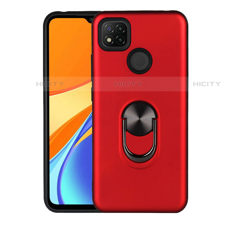 Coque Contour Silicone et Plastique Housse Etui Mat avec Magnetique Support Bague Anneau S02 pour Xiaomi Redmi 9 India Plus