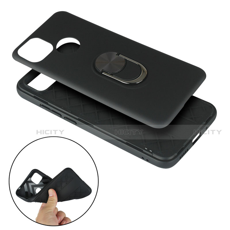 Coque Contour Silicone et Plastique Housse Etui Mat avec Magnetique Support Bague Anneau S02 pour Xiaomi Redmi 9C NFC Plus