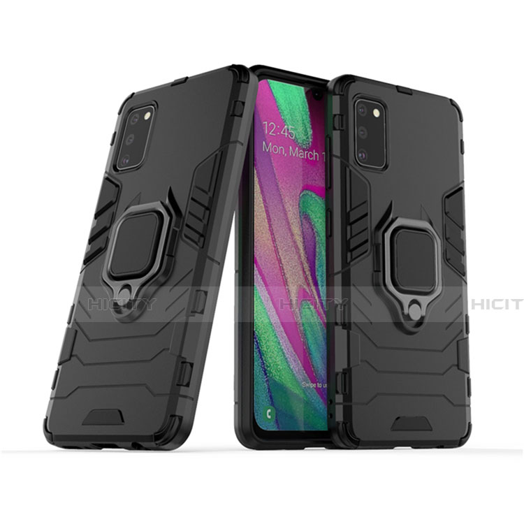 Coque Contour Silicone et Plastique Housse Etui Mat avec Magnetique Support Bague Anneau S03 pour Samsung Galaxy A41 Plus