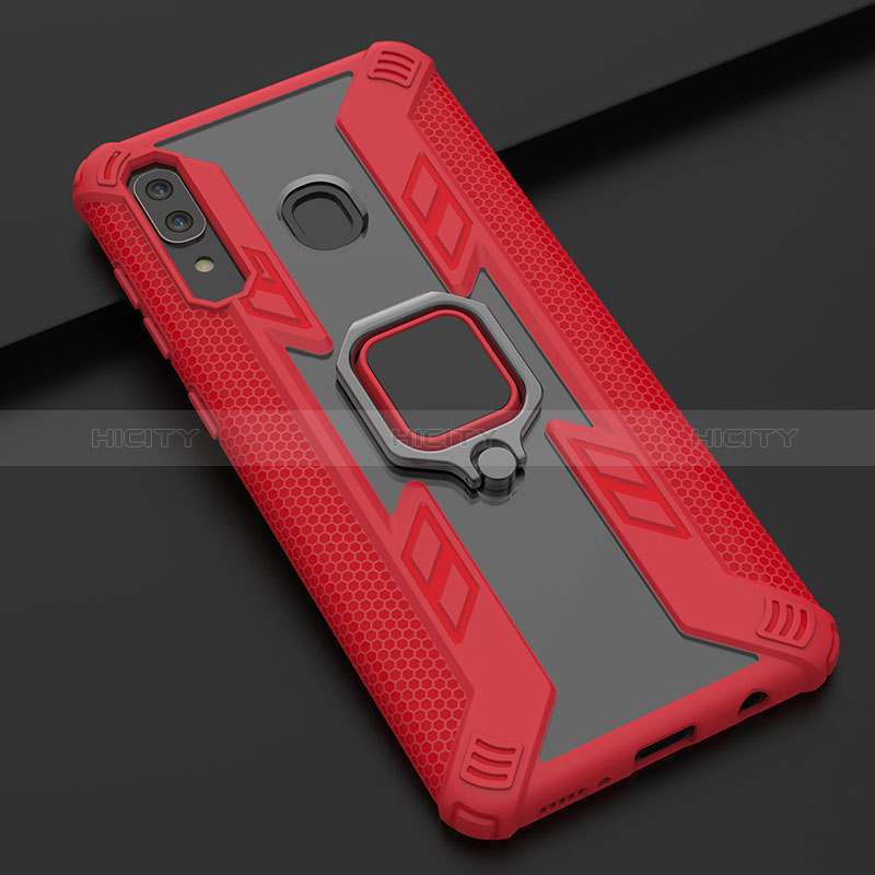 Coque Contour Silicone et Plastique Housse Etui Mat avec Magnetique Support Bague Anneau S03 pour Samsung Galaxy M10S Plus