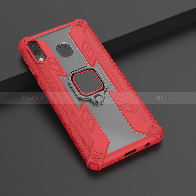 Coque Contour Silicone et Plastique Housse Etui Mat avec Magnetique Support Bague Anneau S03 pour Samsung Galaxy M20 Plus