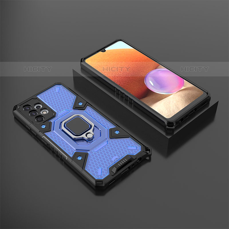 Coque Contour Silicone et Plastique Housse Etui Mat avec Magnetique Support Bague Anneau S03 pour Samsung Galaxy M32 5G Plus