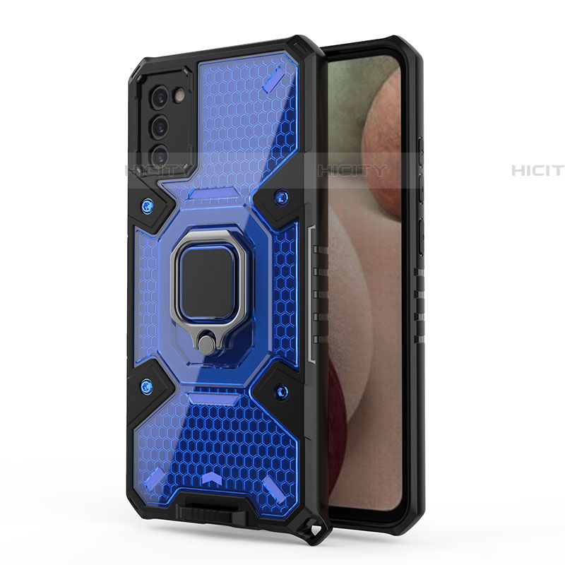 Coque Contour Silicone et Plastique Housse Etui Mat avec Magnetique Support Bague Anneau S04 pour Samsung Galaxy A03s Plus