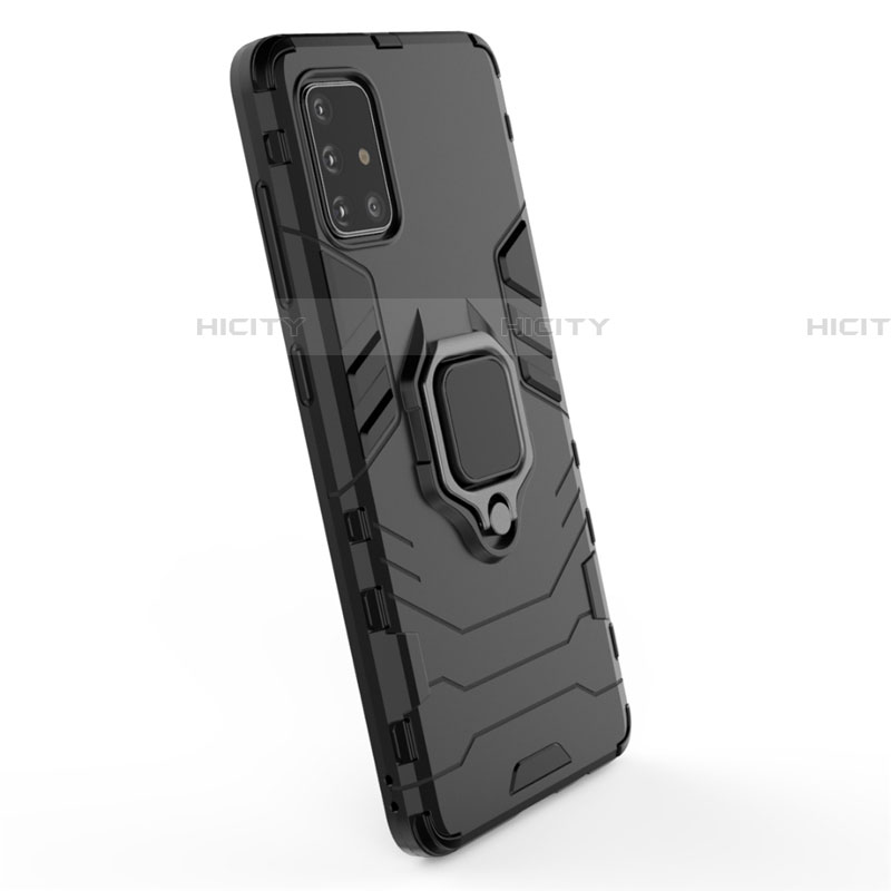 Coque Contour Silicone et Plastique Housse Etui Mat avec Magnetique Support Bague Anneau S04 pour Samsung Galaxy A71 5G Plus