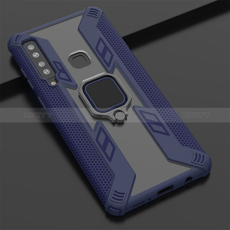 Coque Contour Silicone et Plastique Housse Etui Mat avec Magnetique Support Bague Anneau S04 pour Samsung Galaxy A9 (2018) A920 Plus