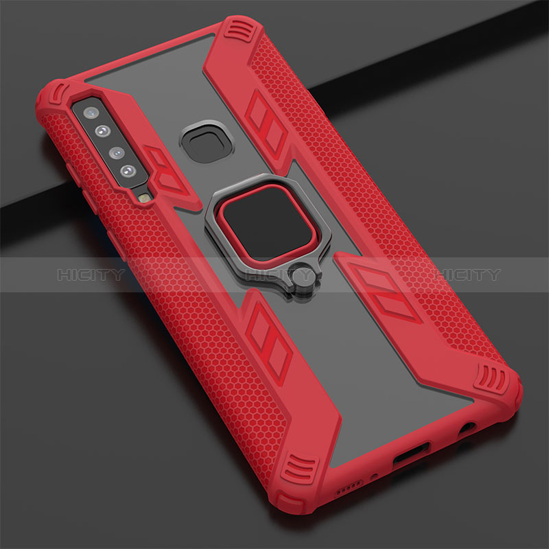 Coque Contour Silicone et Plastique Housse Etui Mat avec Magnetique Support Bague Anneau S04 pour Samsung Galaxy A9 (2018) A920 Plus