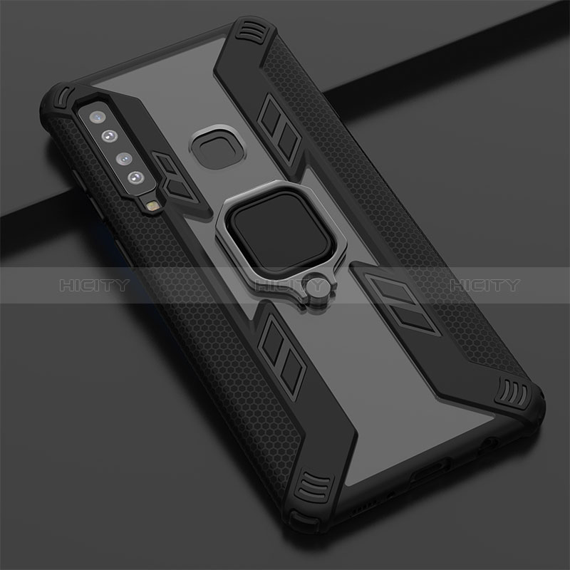 Coque Contour Silicone et Plastique Housse Etui Mat avec Magnetique Support Bague Anneau S04 pour Samsung Galaxy A9 (2018) A920 Plus