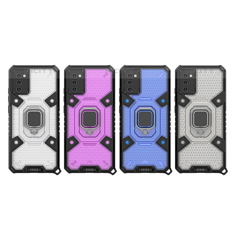 Coque Contour Silicone et Plastique Housse Etui Mat avec Magnetique Support Bague Anneau S04 pour Samsung Galaxy M02s Plus