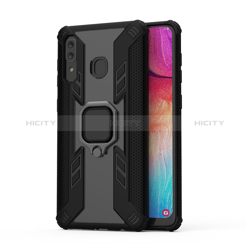 Coque Contour Silicone et Plastique Housse Etui Mat avec Magnetique Support Bague Anneau S04 pour Samsung Galaxy M10S Plus