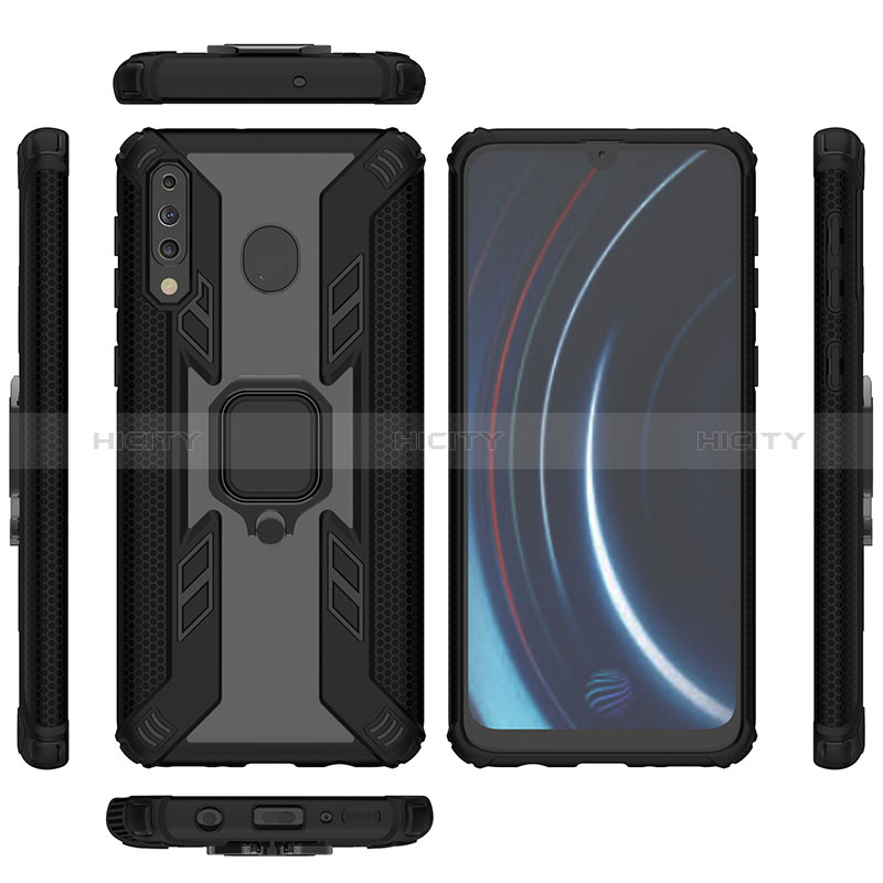 Coque Contour Silicone et Plastique Housse Etui Mat avec Magnetique Support Bague Anneau S04 pour Samsung Galaxy M30 Plus