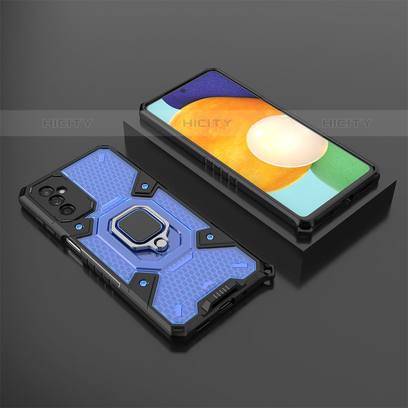 Coque Contour Silicone et Plastique Housse Etui Mat avec Magnetique Support Bague Anneau S04 pour Samsung Galaxy M52 5G Plus