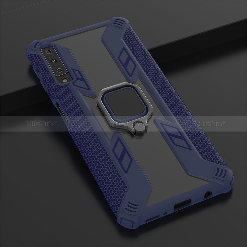 Coque Contour Silicone et Plastique Housse Etui Mat avec Magnetique Support Bague Anneau S05 pour Samsung Galaxy A7 (2018) A750 Plus