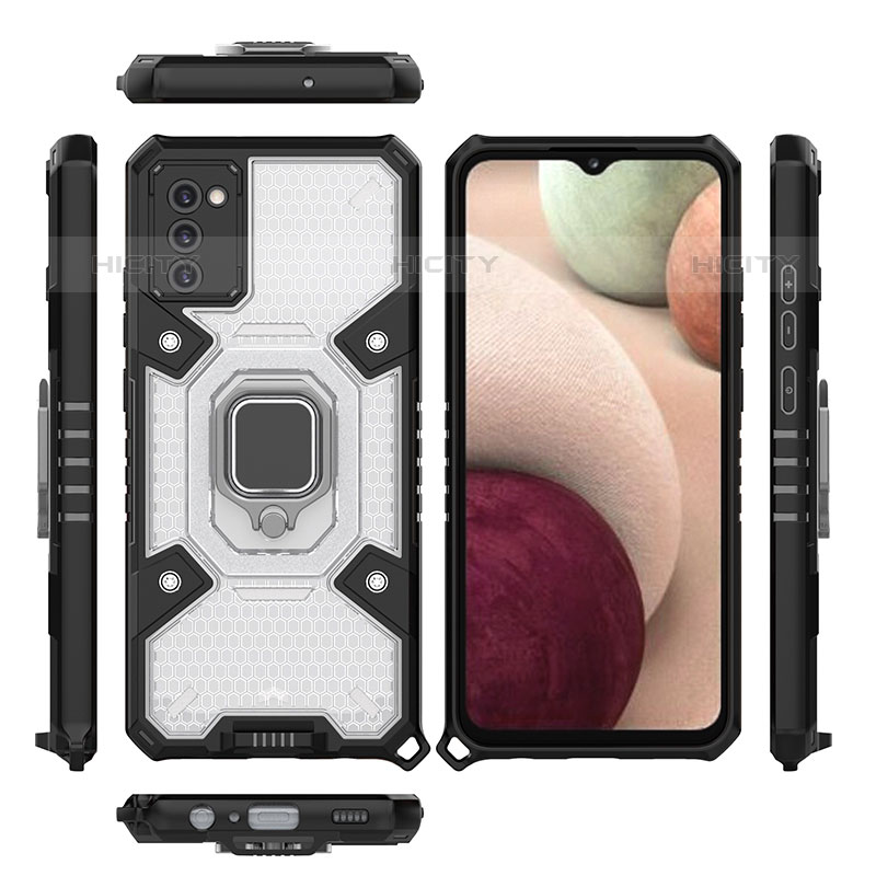 Coque Contour Silicone et Plastique Housse Etui Mat avec Magnetique Support Bague Anneau S05 pour Samsung Galaxy M02s Plus