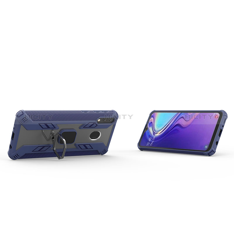 Coque Contour Silicone et Plastique Housse Etui Mat avec Magnetique Support Bague Anneau S06 pour Samsung Galaxy M20 Plus