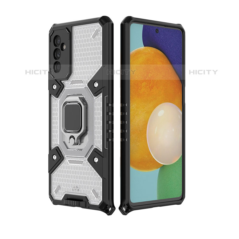 Coque Contour Silicone et Plastique Housse Etui Mat avec Magnetique Support Bague Anneau S06 pour Samsung Galaxy M52 5G Plus