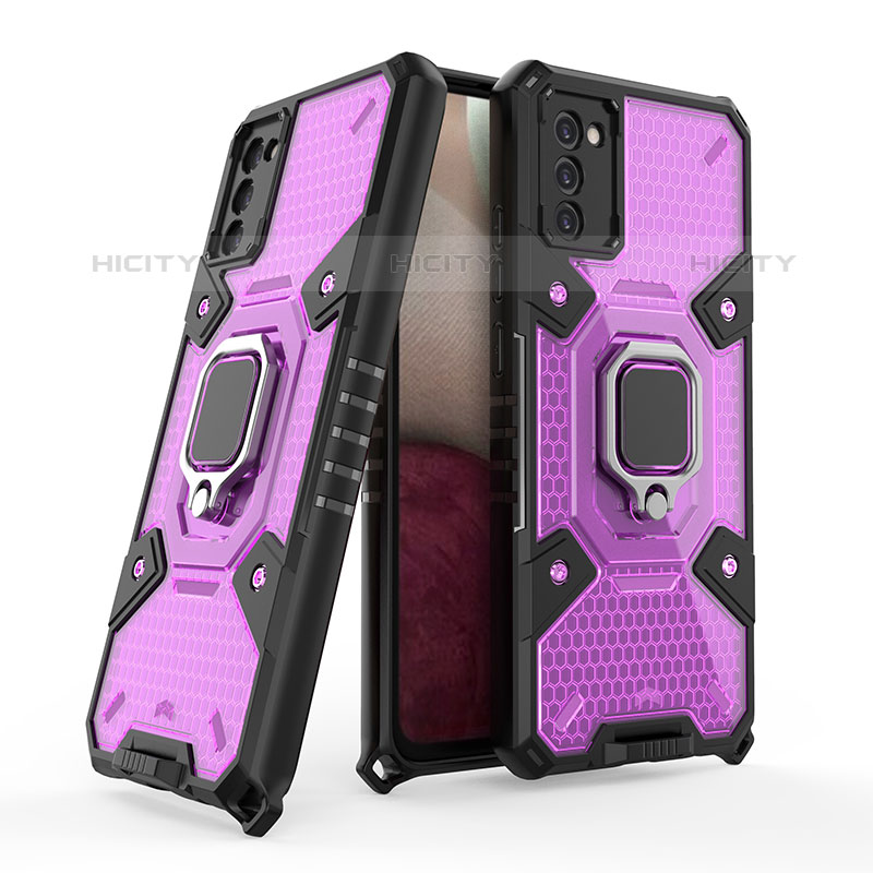 Coque Contour Silicone et Plastique Housse Etui Mat avec Magnetique Support Bague Anneau S07 pour Samsung Galaxy M02s Plus