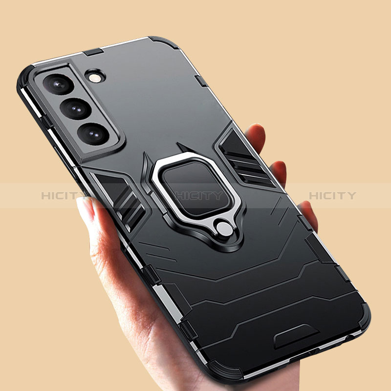 Coque Contour Silicone et Plastique Housse Etui Mat avec Magnetique Support Bague Anneau S08 pour Samsung Galaxy S24 5G Plus