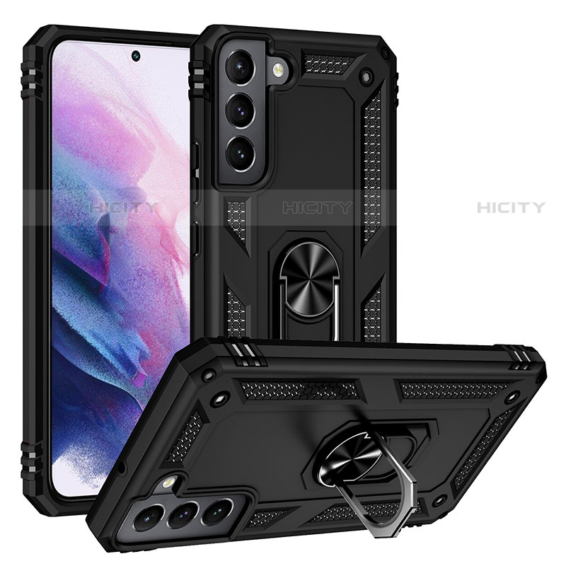 Coque Contour Silicone et Plastique Housse Etui Mat avec Magnetique Support Bague Anneau T03 pour Samsung Galaxy S23 Plus 5G Noir Plus