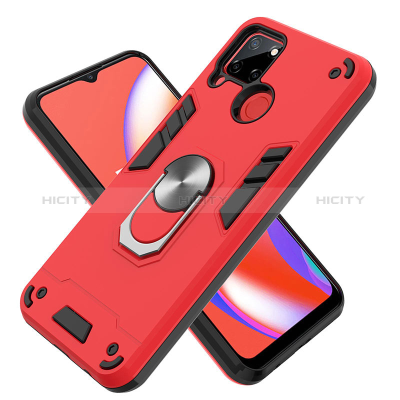 Coque Contour Silicone et Plastique Housse Etui Mat avec Magnetique Support Bague Anneau Y01B pour Realme 7i RMX2193 Plus