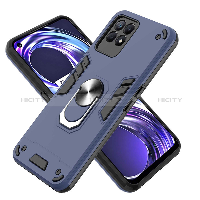 Coque Contour Silicone et Plastique Housse Etui Mat avec Magnetique Support Bague Anneau Y01B pour Realme Narzo 50 4G Plus