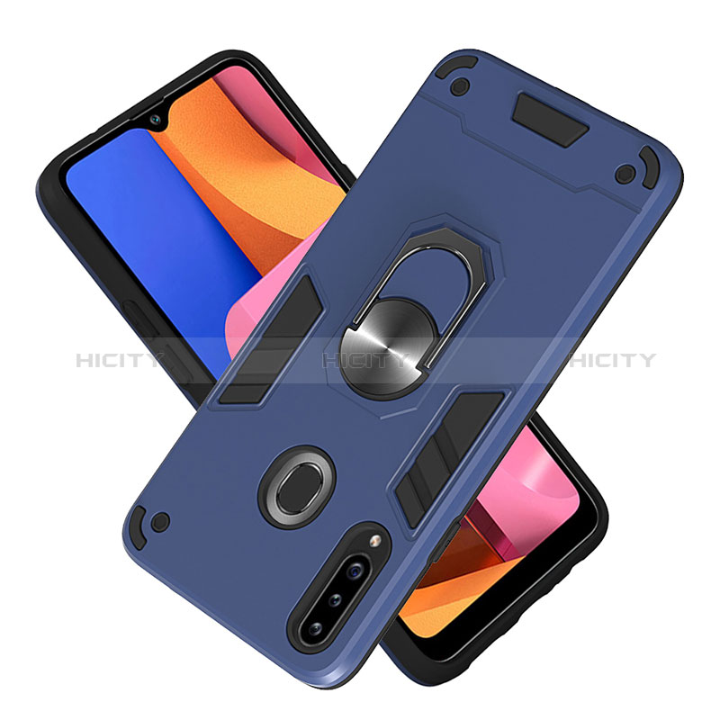 Coque Contour Silicone et Plastique Housse Etui Mat avec Magnetique Support Bague Anneau Y01B pour Samsung Galaxy A20s Plus