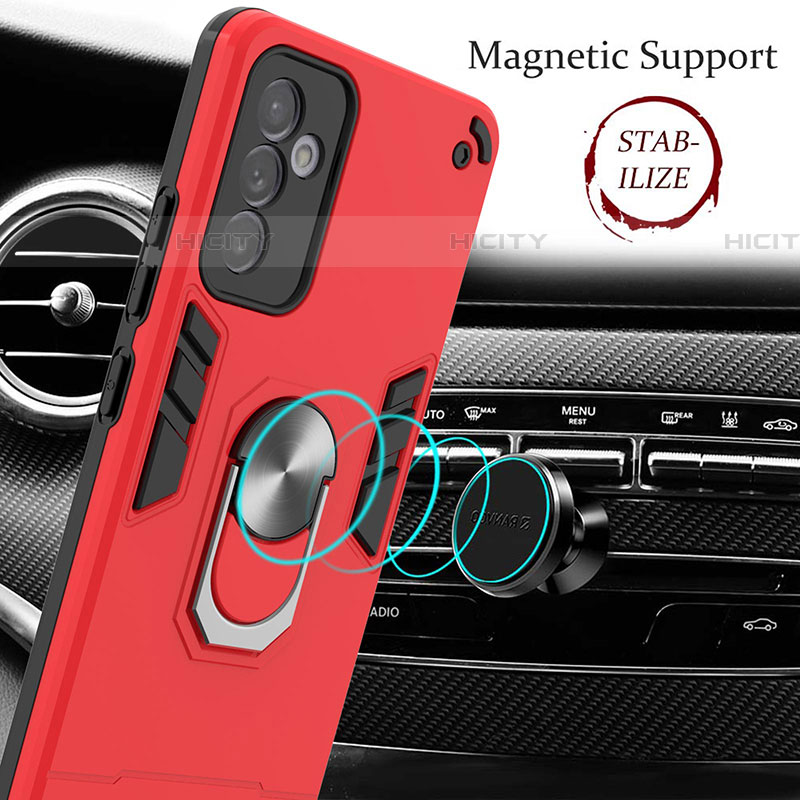 Coque Contour Silicone et Plastique Housse Etui Mat avec Magnetique Support Bague Anneau Y01B pour Samsung Galaxy A24 4G Plus