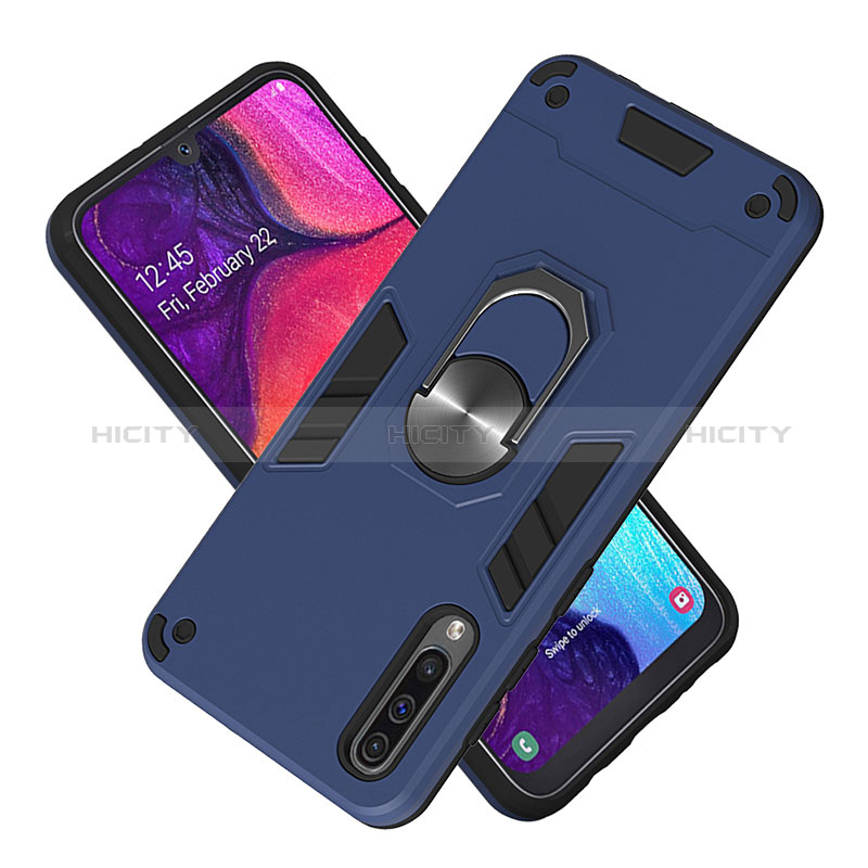 Coque Contour Silicone et Plastique Housse Etui Mat avec Magnetique Support Bague Anneau Y01B pour Samsung Galaxy A30S Plus