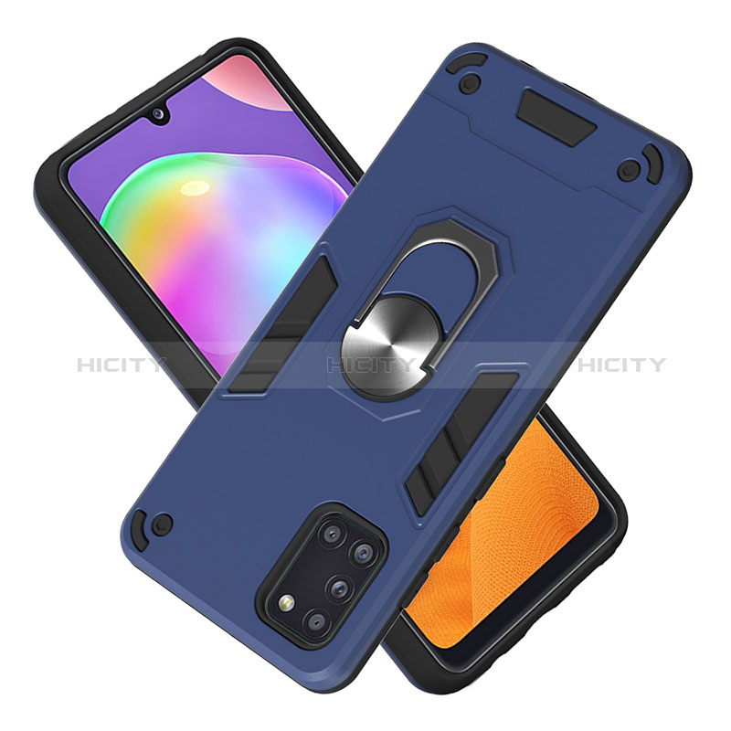 Coque Contour Silicone et Plastique Housse Etui Mat avec Magnetique Support Bague Anneau Y01B pour Samsung Galaxy A31 Plus