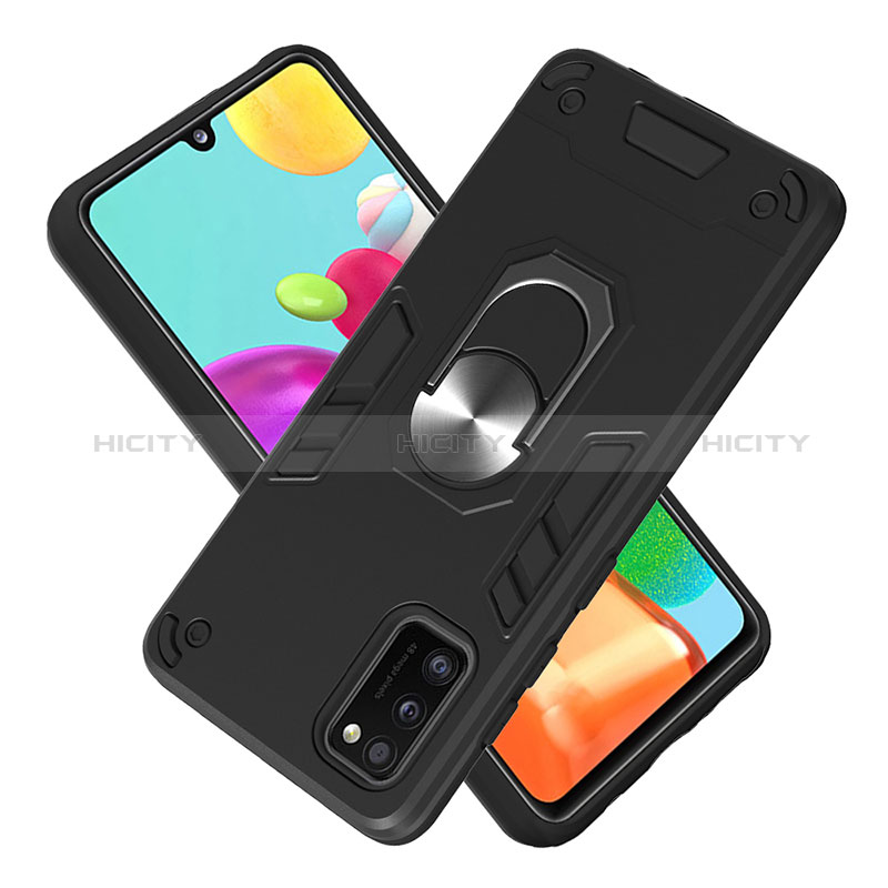 Coque Contour Silicone et Plastique Housse Etui Mat avec Magnetique Support Bague Anneau Y01B pour Samsung Galaxy A41 Plus