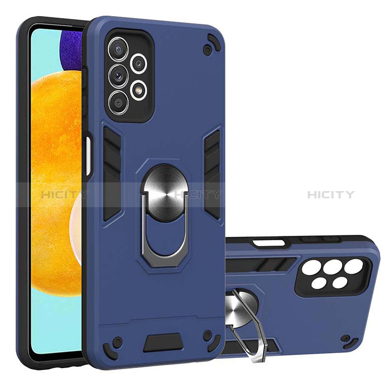 Coque Contour Silicone et Plastique Housse Etui Mat avec Magnetique Support Bague Anneau Y01B pour Samsung Galaxy A52s 5G Plus