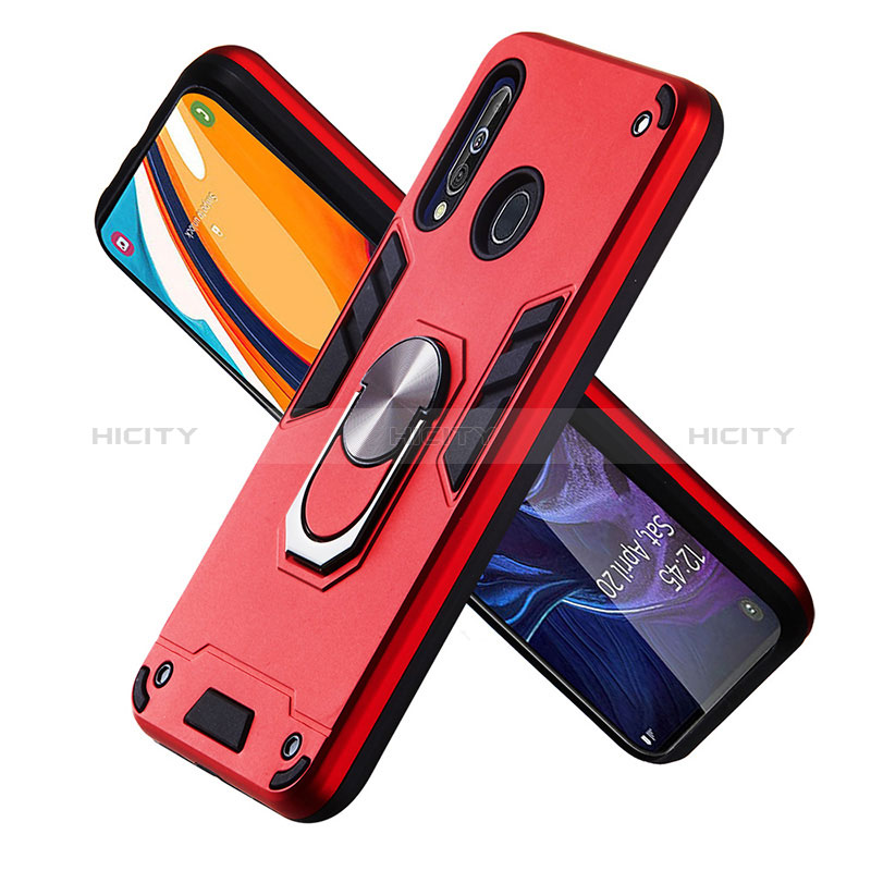 Coque Contour Silicone et Plastique Housse Etui Mat avec Magnetique Support Bague Anneau Y01B pour Samsung Galaxy A60 Plus