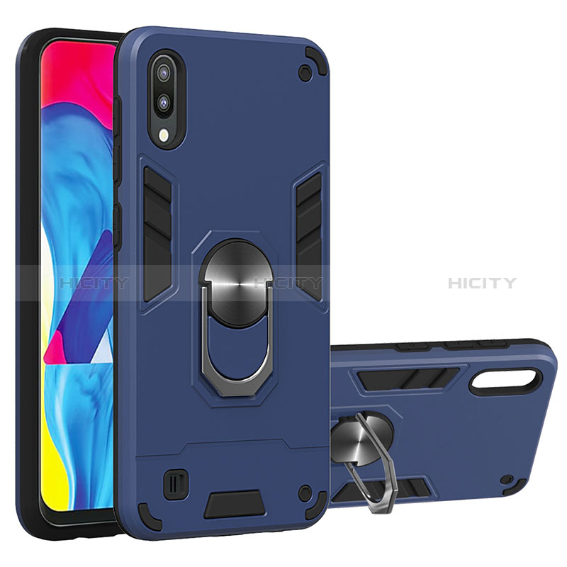 Coque Contour Silicone et Plastique Housse Etui Mat avec Magnetique Support Bague Anneau Y01B pour Samsung Galaxy M10 Plus