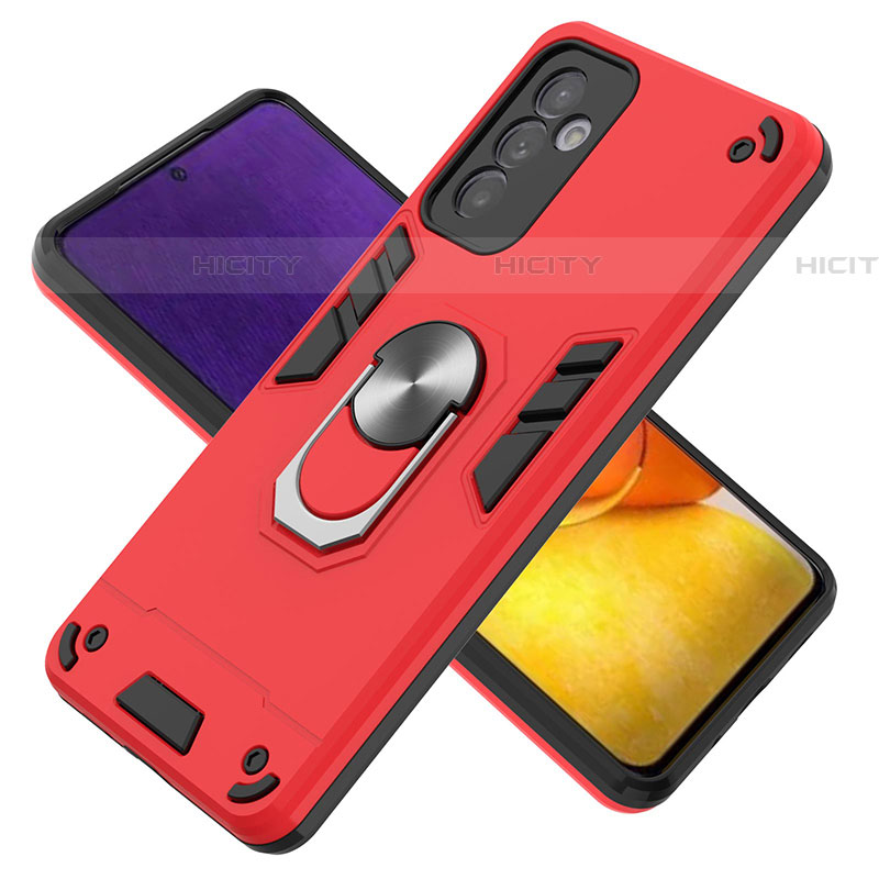 Coque Contour Silicone et Plastique Housse Etui Mat avec Magnetique Support Bague Anneau Y01B pour Samsung Galaxy M14 5G Plus