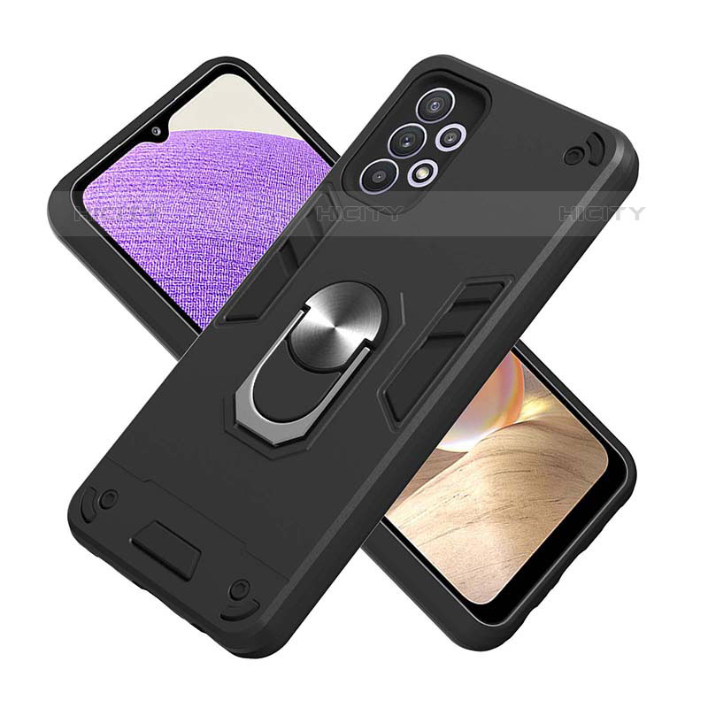 Coque Contour Silicone et Plastique Housse Etui Mat avec Magnetique Support Bague Anneau Y01B pour Samsung Galaxy M32 5G Plus