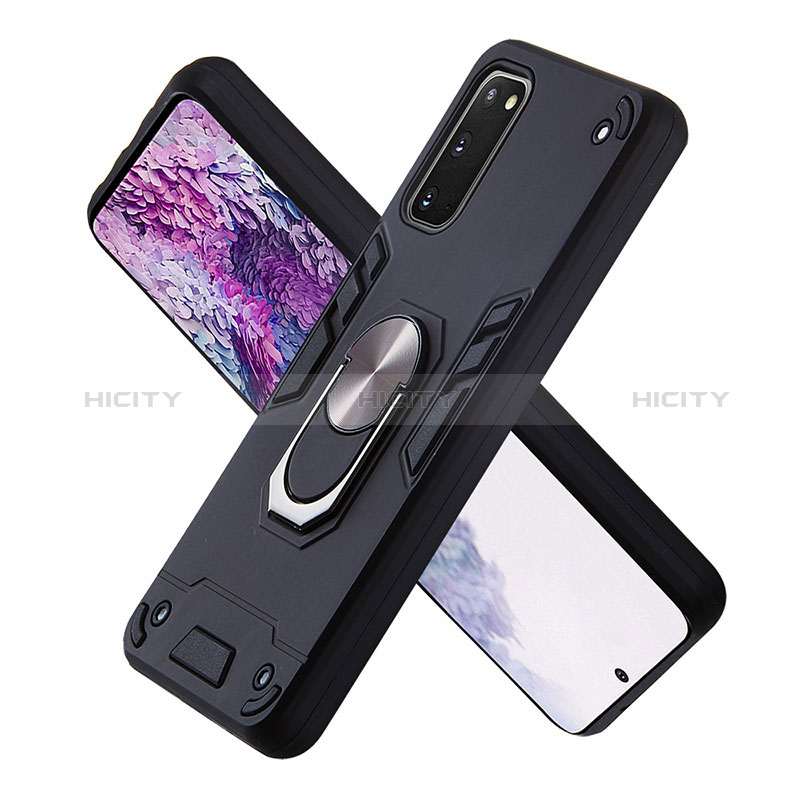 Coque Contour Silicone et Plastique Housse Etui Mat avec Magnetique Support Bague Anneau Y01B pour Samsung Galaxy S20 5G Plus