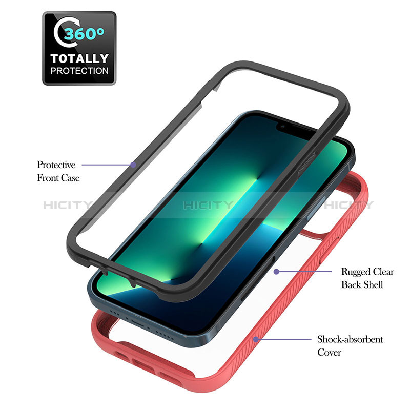 Coque Contour Silicone et Plastique Housse Etui Mat avec Magnetique Support Bague Anneau YB1 pour Apple iPhone 13 Pro Plus