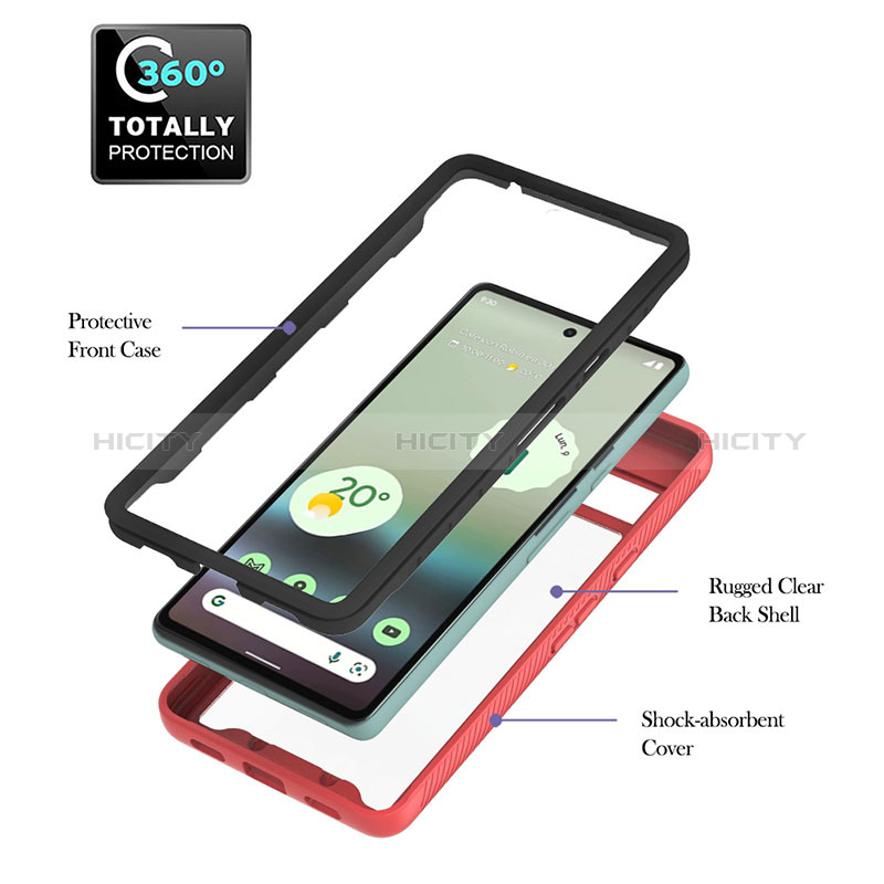 Coque Contour Silicone et Plastique Housse Etui Mat avec Magnetique Support Bague Anneau YB1 pour Google Pixel 7a 5G Plus