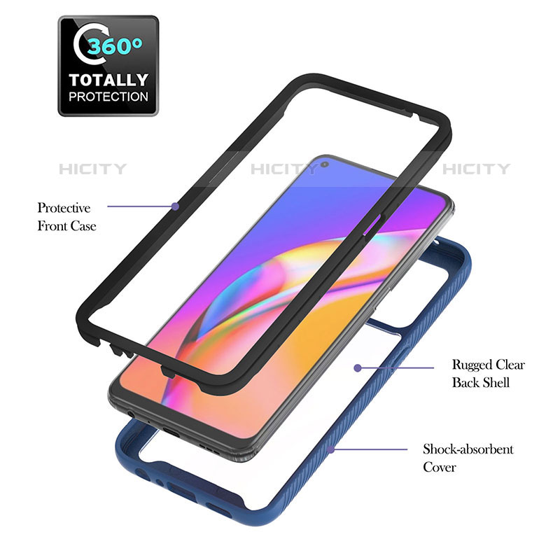 Coque Contour Silicone et Plastique Housse Etui Mat avec Magnetique Support Bague Anneau YB1 pour Oppo Reno5 F Plus