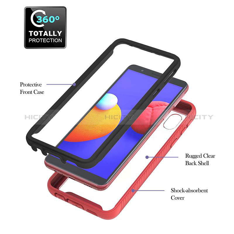 Coque Contour Silicone et Plastique Housse Etui Mat avec Magnetique Support Bague Anneau YB1 pour Samsung Galaxy A01 Core Plus