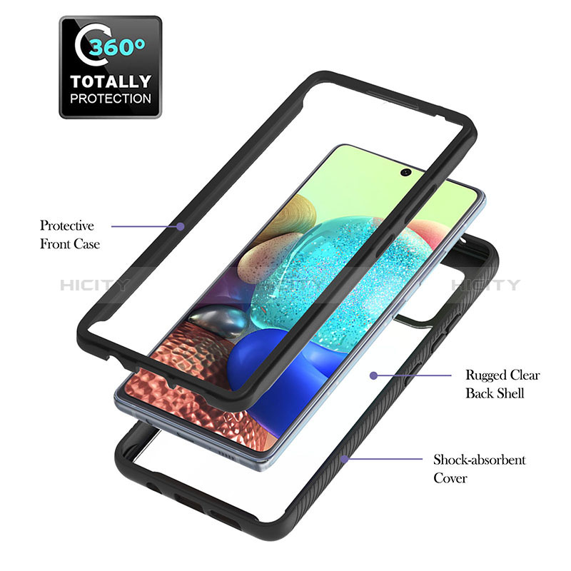 Coque Contour Silicone et Plastique Housse Etui Mat avec Magnetique Support Bague Anneau YB1 pour Samsung Galaxy A71 4G A715 Plus